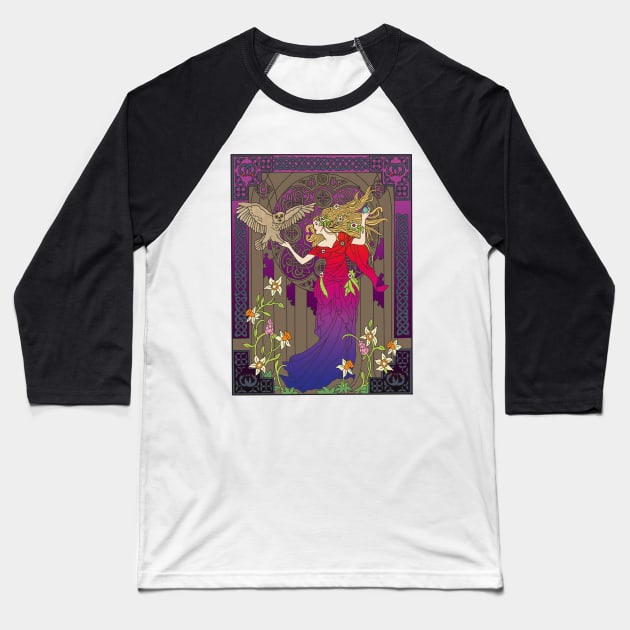 Celtic Woman (red/purple) Baseball T-Shirt by Soth Studio